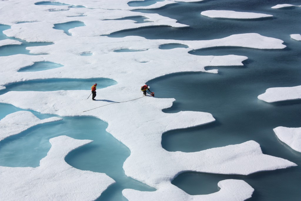 On July 12, 2011, crew from the U.S. Coast Guard Cutter Healy retrieved a canister dropped by parachute from a C-130, which brought supplies for some mid-mission fixes. The ICESCAPE mission, or "Impacts of Climate on Ecosystems and Chemistry of the Arctic Pacific Environment," is a NASA shipborne investigation to study how changing conditions in the Arctic affect the ocean's chemistry and ecosystems. The bulk of the research took place in the Beaufort and Chukchi seas in summer 2010 and 2011. Credit: NASA/Kathryn Hansen NASA image use policy. NASA Goddard Space Flight Center enables NASA’s mission through four scientific endeavors: Earth Science, Heliophysics, Solar System Exploration, and Astrophysics. Goddard plays a leading role in NASA’s accomplishments by contributing compelling scientific knowledge to advance the Agency’s mission. Follow us on Twitter Like us on Facebook Find us on Instagram