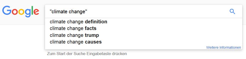 Trump climate change Google